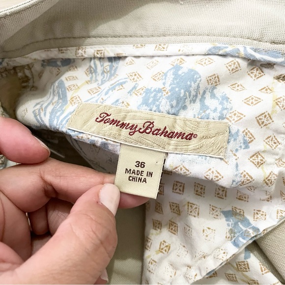 Tommy Bahama Size 36 Tan Lyocell Cotton Straight Leg Chino Pants - Picture 4 of 5